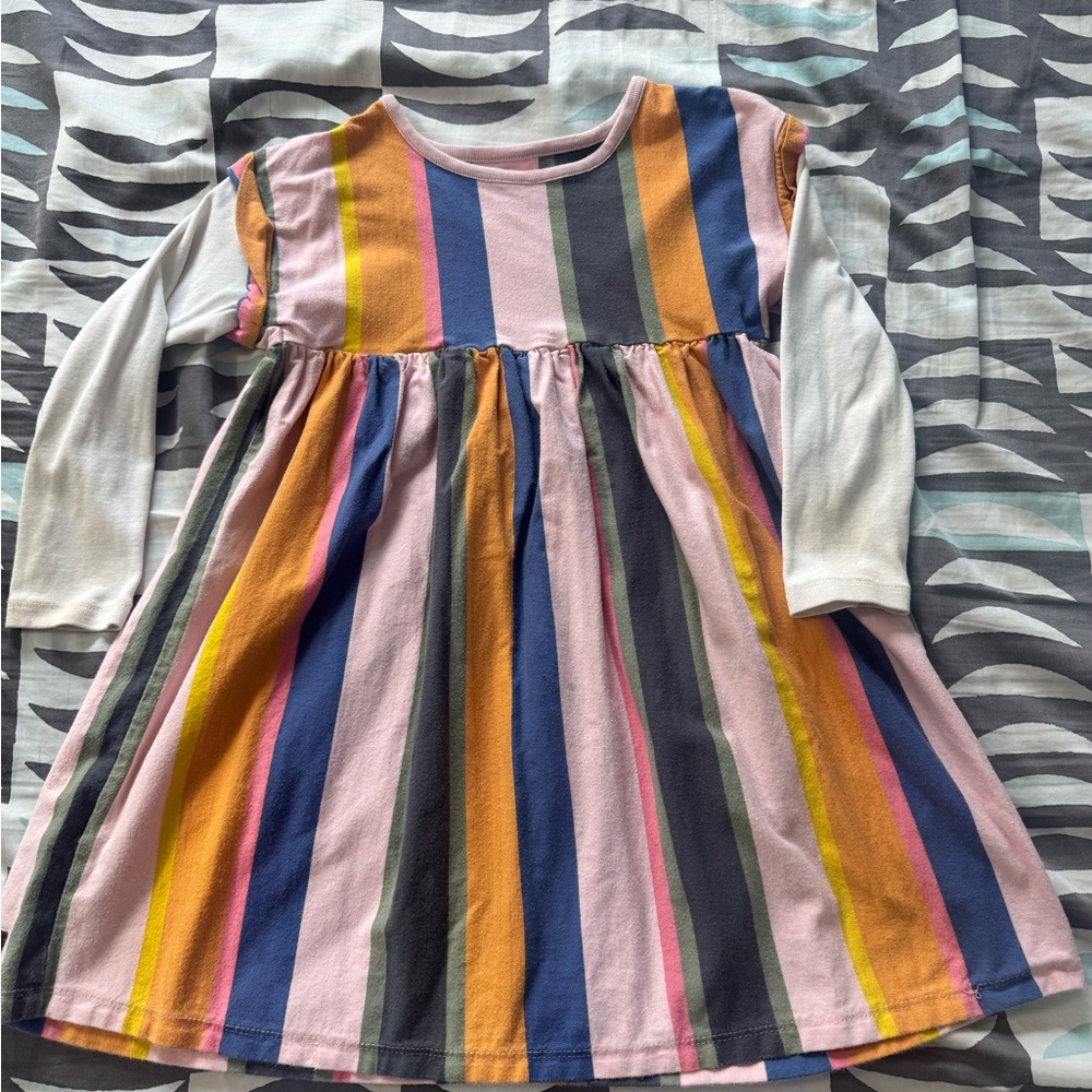 Tea Collection Festival Striped Layered Sleeve Dress Size 6-7